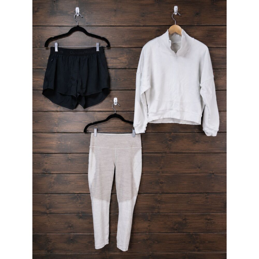 Outdoor Voices 3 Piece Activewear Lot Shorts Leggings Quarter Zip Small Medium